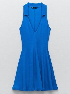 Zara Mini Blue Polo Tennis Dress